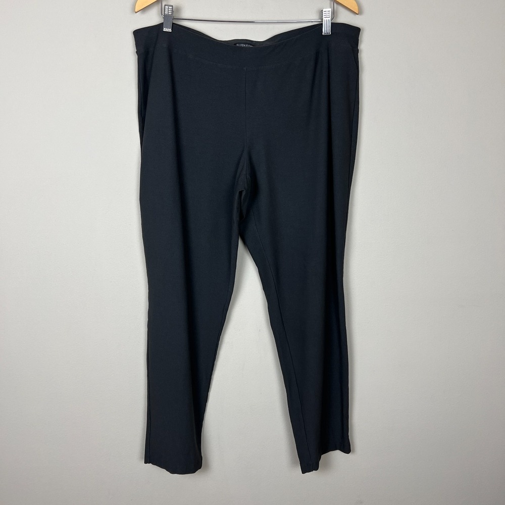 Eileen Fisher Pants Womens XL Gray Washable Crepe Stretch Slim Fit Ankle Length